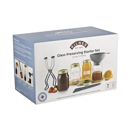Kilner Kilner Regular Mouth Preserving Starter Set 13.5 oz 8 pc 0025.058